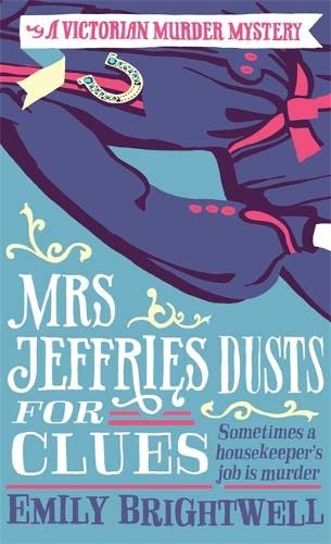 Book cover: "Mrs Jeffries Dusts For Clues" with illustrated hands and jewelry.