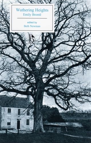 Book cover of Wuthering Heights featuring a large bare tree and a stone house.