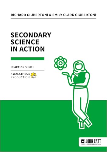 Book cover: "Secondary Science in Action" with illustration of a scientist.