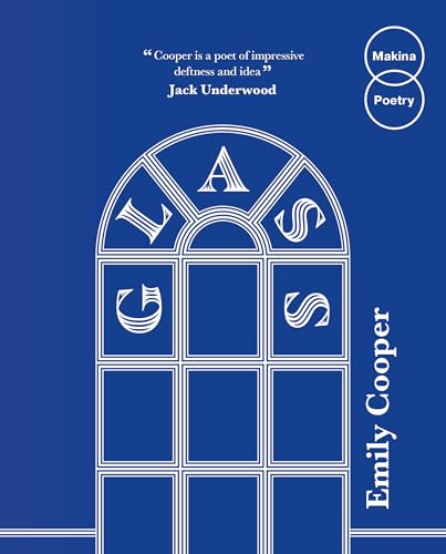 Blue book cover with white line-drawing of a window and text “Glass”.