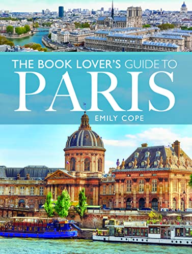 Book cover for “The Book Lover’s Guide to Paris” with Parisian landmarks.
