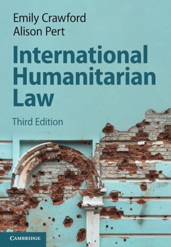 Book cover for International Humanitarian Law featuring a damaged, bullet-pocked light blue wall.