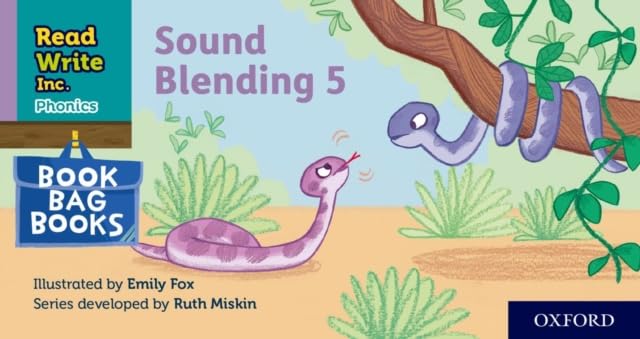 Children’s book cover with snakes and a blue book bag illustration.