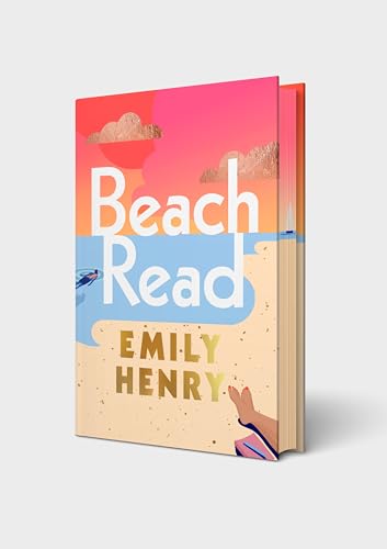 Hardcover book titled Beach Read by Emily Henry with a sunset beach illustration.