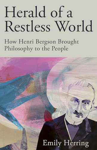 Book cover: portrait of Henri Bergson with abstract colorful background.