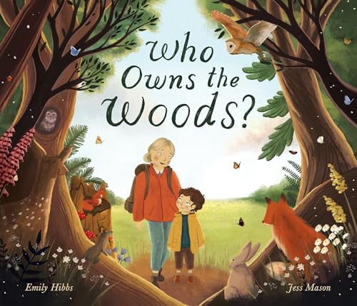Book cover: woman and child walking with animals in a forest.