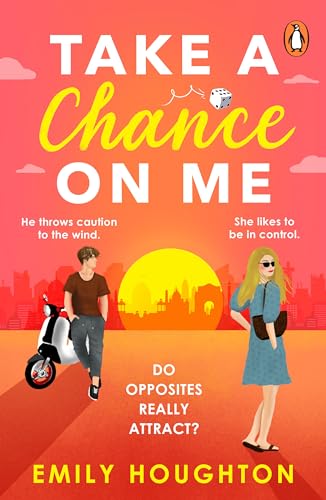 Book cover: “Take a Chance on Me” with illustrated couple and cityscape.