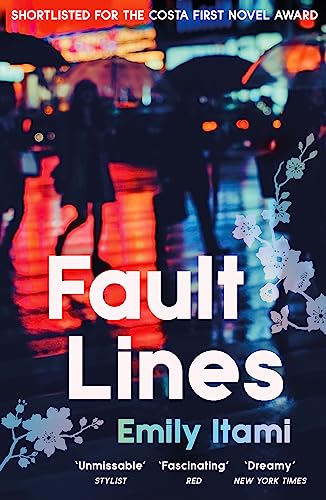 Book cover: "Fault Lines" by Emily Itami, with blurred city lights.