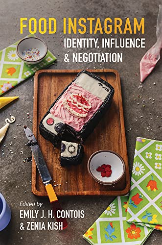 Book cover with food imagery: phone “iced” with pink frosting and berries.