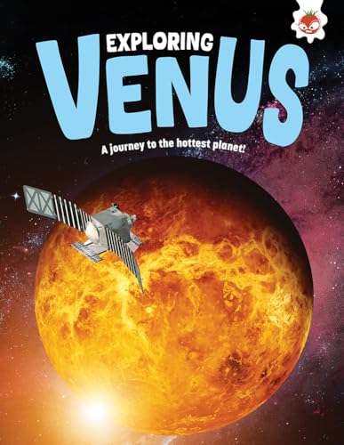 Book cover depicting Venus with a spacecraft, titled "Exploring Venus".