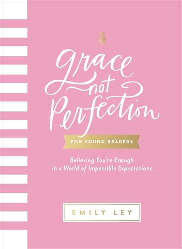 Pink book cover with white stripes and cursive title: "Grace, Not Perfection".
