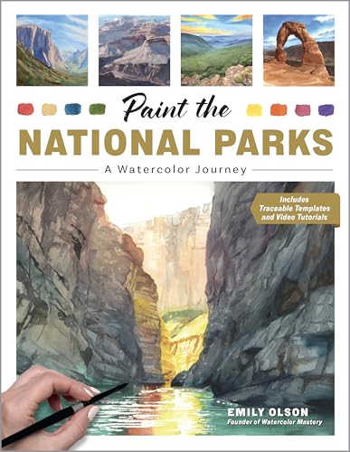 Book cover featuring watercolor paintings of national park landscapes.