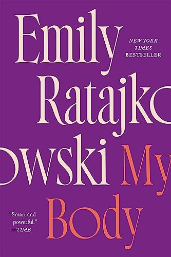 Purple book cover with white and orange text: "Emily Ratajkowski My Body".