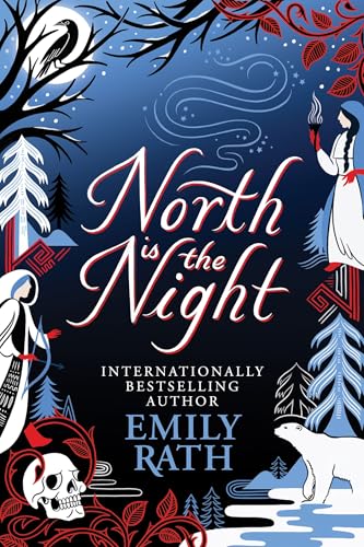 Book cover: "North is the Night" with figures, trees, and a polar bear.
