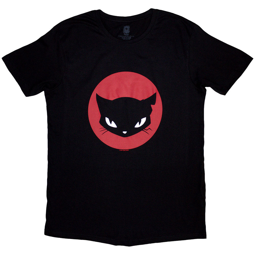 Black t-shirt with Emily The Strange graphic, likely gothic or spooky design.