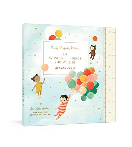 Growth chart with illustrated children and balloons, measuring up to eight feet.