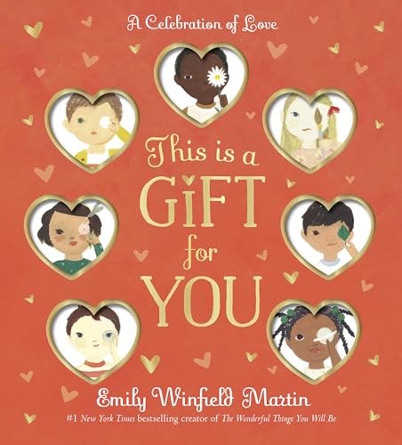 Book cover with illustrated children’s faces in heart-shaped frames.