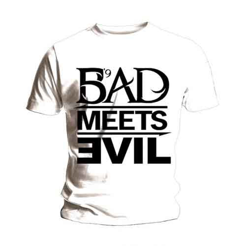 Black t-shirt featuring Eminem and artwork from the Bad Meets Evil album.