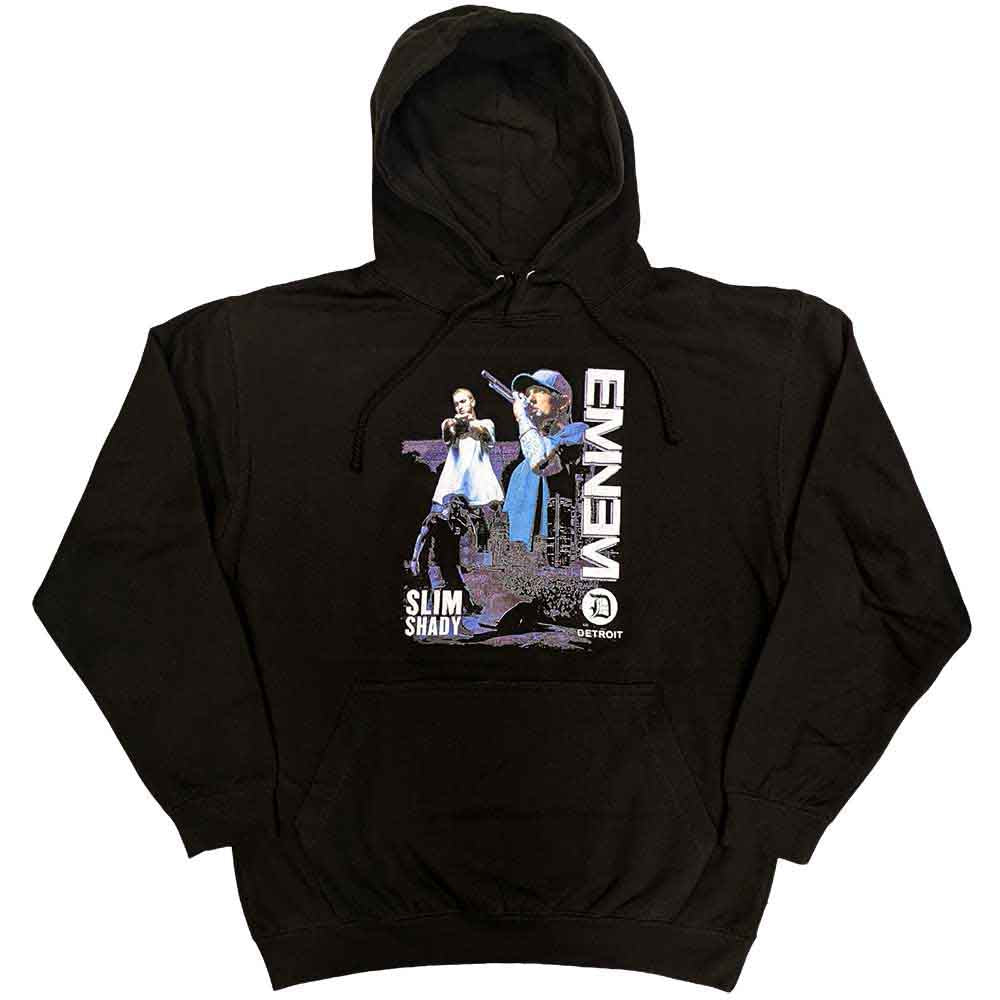 Gray pullover hoodie featuring "Eminem" and "Detroit" text, size XX-Large.