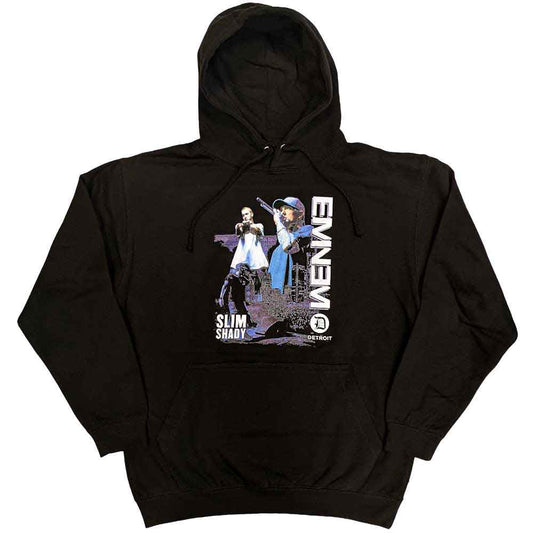 Gray pullover hoodie featuring "Eminem" and "Detroit" text, size XX-Large.