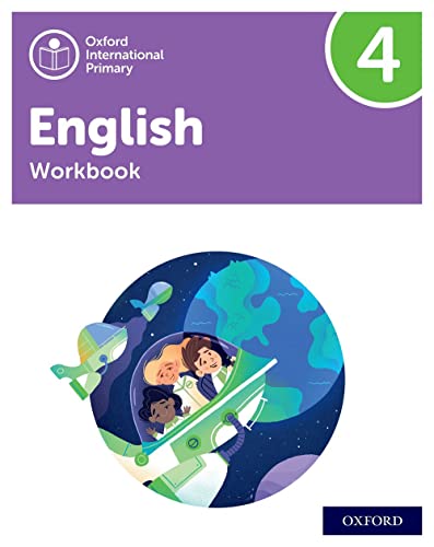 Purple English workbook cover, level 4, with children in a submarine.