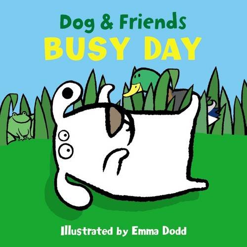 Book cover: white dog with friends in tall green grass.