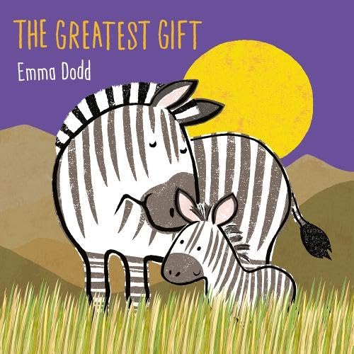 Book cover with illustration of a zebra mother and baby in grass.