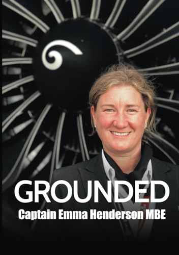 Book cover: woman in uniform smiles before a jet engine, title "Grounded".