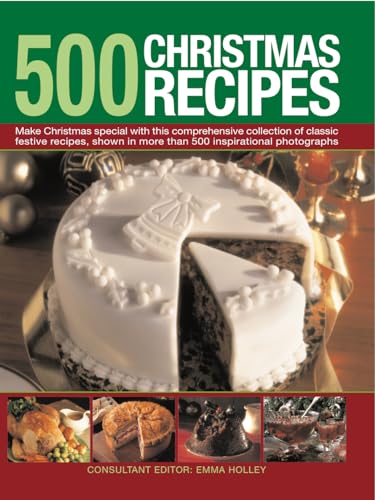 Cookbook cover featuring a decorated Christmas cake and smaller food images.