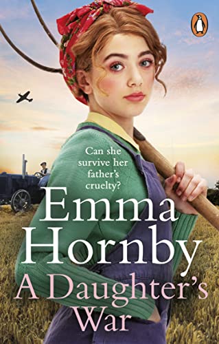 Book cover: young woman in work clothes, wheat field, vintage style.