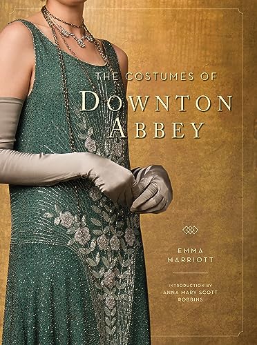 Book cover featuring a woman in a beaded green Downton Abbey-era dress.