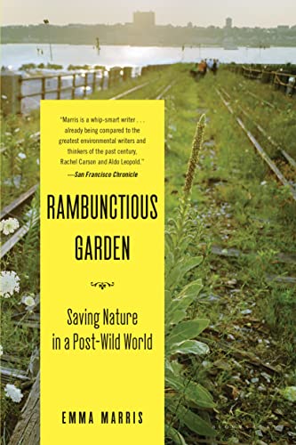 Book cover with yellow rectangle and black text on a background of railroad tracks.