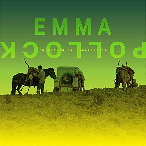 Album cover for Emma Pollock’s “In Search Of Harperfield” with horses and a vehicle.