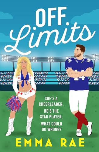 Book cover featuring a cheerleader and a football player standing on a stadium field.