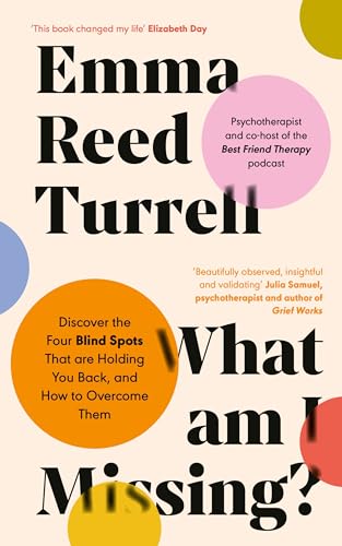 Book cover: "What am I Missing?" by Emma Reed Turrell, with colorful circles.