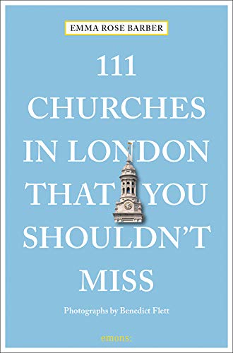 Book cover: “111 Churches in London” with a church steeple illustration.