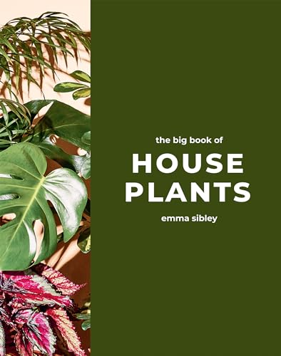 Book cover with lush green house plants and white text.