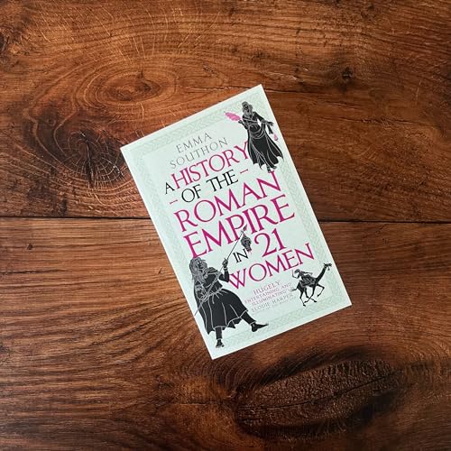 Book cover for A History of the Roman Empire in 21 Women on wood.