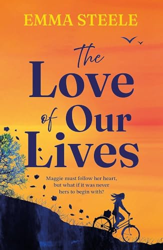 Book cover: orange gradient, large dark text, woman riding a bicycle.