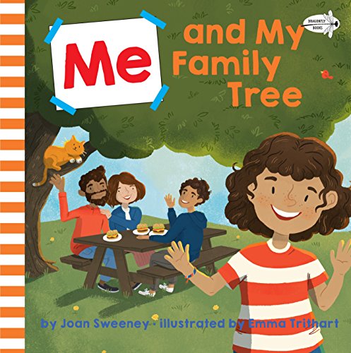 Book cover: family picnic scene with illustrated children and a cat.