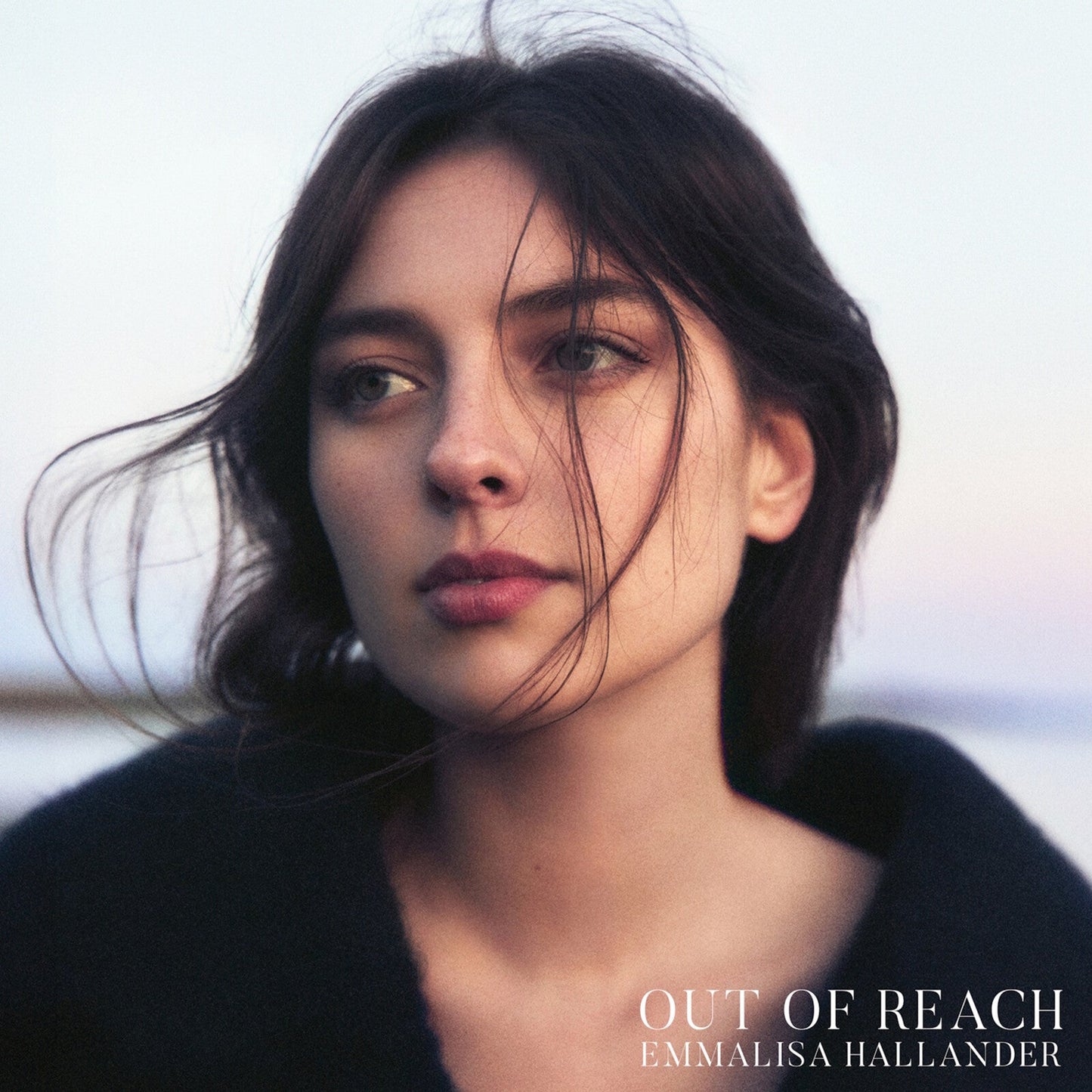 Close-up portrait of Emmalisa Hallander, album cover for “Out Of Reach”.