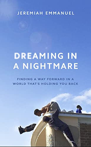 Book cover: "Dreaming in a Nightmare" with image of people struggling.