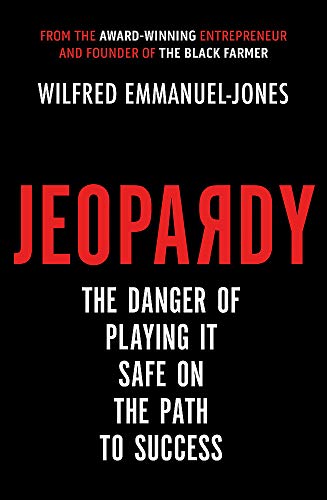Book cover with red text: "Jeopardy" and author Wilfred Emmanuel-Jones.