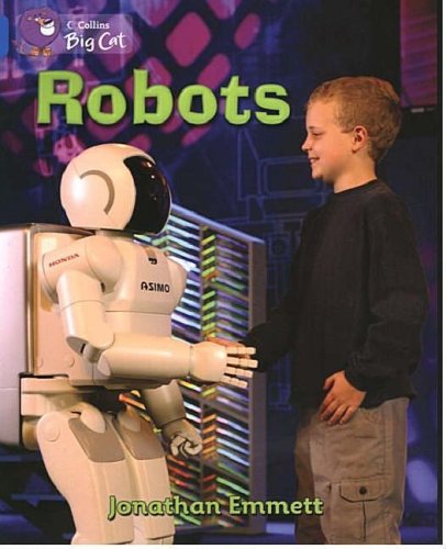 Book cover: a boy reaching towards a white humanoid robot named ASIMO.