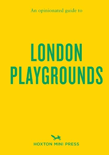 Yellow book cover with green text: "London Playgrounds" and a fox logo.