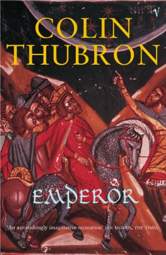 Book cover for "Emperor" depicting a medieval scene with a rider on horseback.