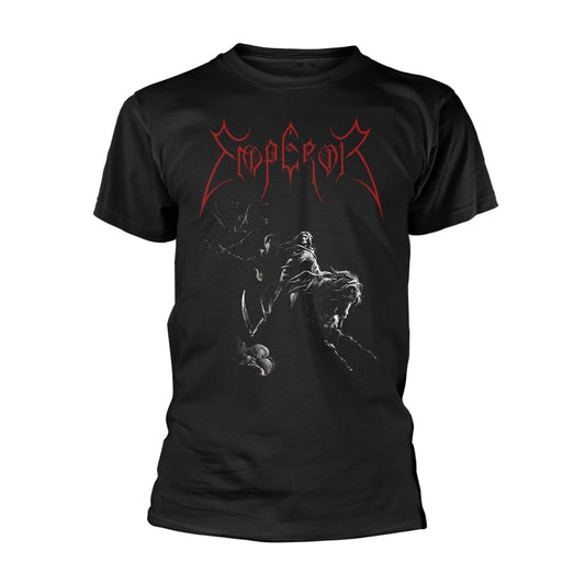Black t-shirt with a dark, gothic illustration and band logo "Emperor".