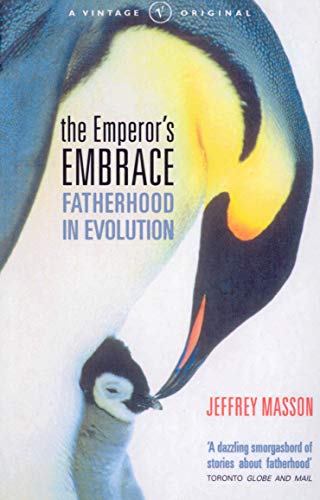 Book cover: Emperor penguins, yellow background, title “Emperor’s Embrace.”