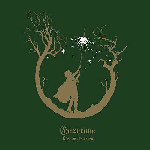 Dark green album cover with a child reaching for stars within a tree.