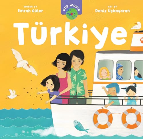 Book cover depicting a family and ferry boat in Türkiye.